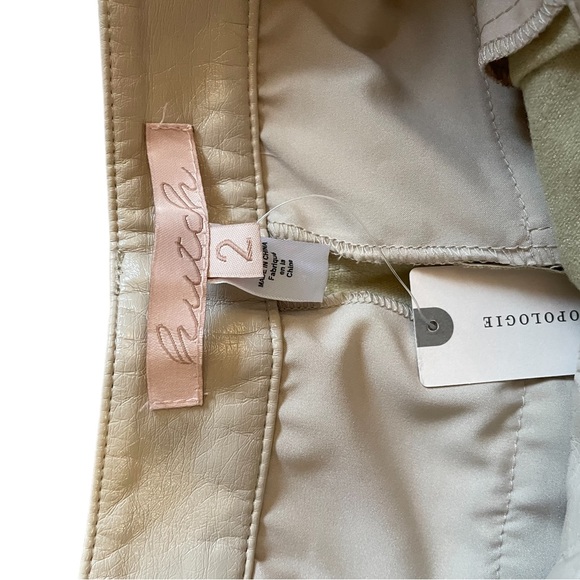 ANTHROPOLOGIE Hutch Faux Leather Wide-Leg Pants Pearl Cream New With Tags - Picture 8 of 14